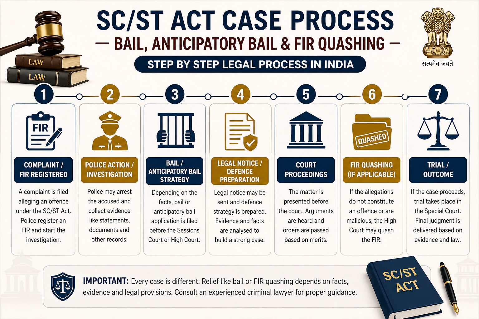SC ST Act Case Process Bail Anticipatory Bail FIR Quashing Steps India